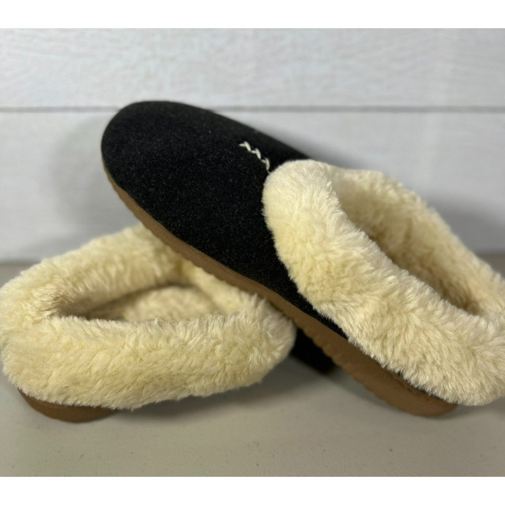 Dearfoams Womens Large 9 10 Indoor Outdoor Clog Slippers Comfy Cozy Faux Fur